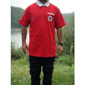 YAKALI KIRMIZI TİŞÖRT - XXL