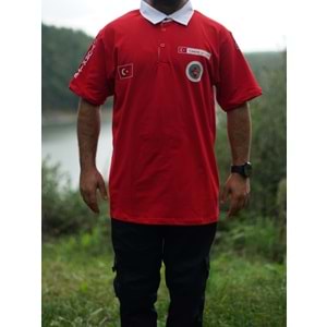 YAKALI TİŞÖRT Kırmızı 5XL